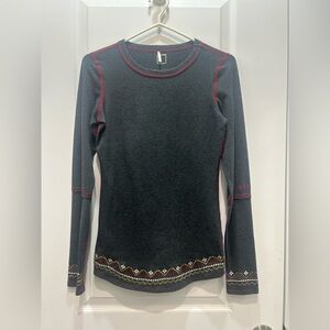 Alp-n-Rock Charcoal Long Sleeve Top with Red Stitching
